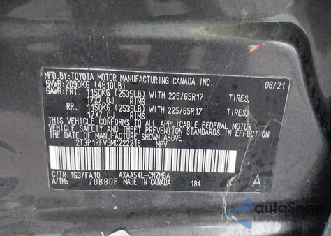 2021 Toyota Rav4 Xle from USA, damaged, VIN 2T3P1RFV5MC222216